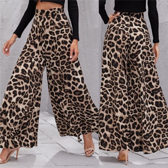 Contemporary Wide Legged Animal Print Pants - Picture 2 of 13